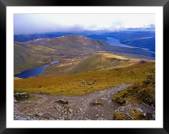 View from summit of Ben Lawers Framed Mounted Print by Geoff Storey