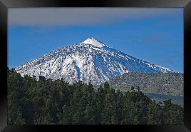 Snow on Mount Teide Framed Print by Geoff Storey