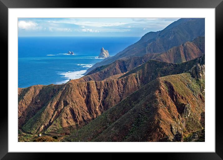 Anaga Mountains Coast Framed Mounted Print by Geoff Storey