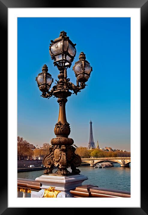 Pont Alexandre and Eiffel Tower Framed Mounted Print by Geoff Storey