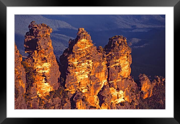 Three Sisters Framed Mounted Print by Geoff Storey