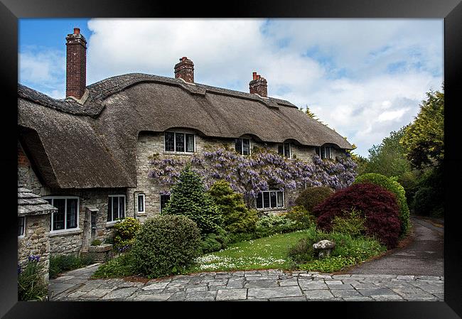  Corfe Cottage Framed Print by Geoff Storey