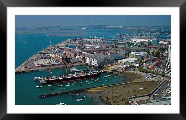 Portsmouth Docks from Spinnaker Tower Framed Mounted Print by Geoff Storey