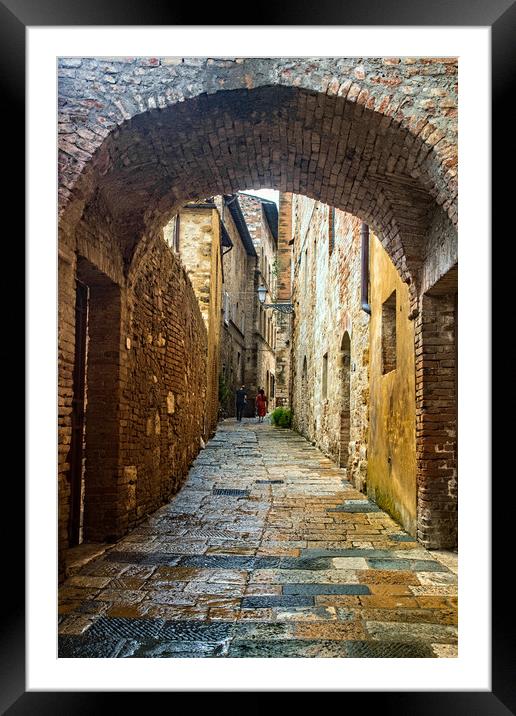 Street in Colle di Val d'Elsa Framed Mounted Print by Geoff Storey