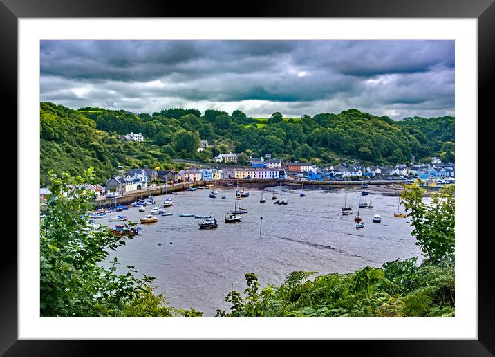 From the path above Lower Fishguard Framed Mounted Print by Joyce Storey