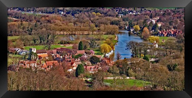 Above Streatley and Goring on Thames Framed Print by Joyce Storey