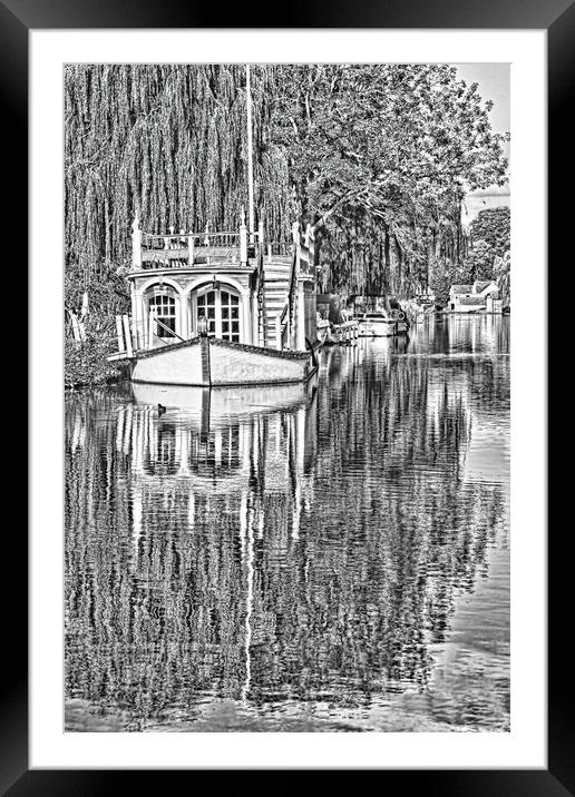 Magdalen College Oxford Barge Framed Mounted Print by Joyce Storey