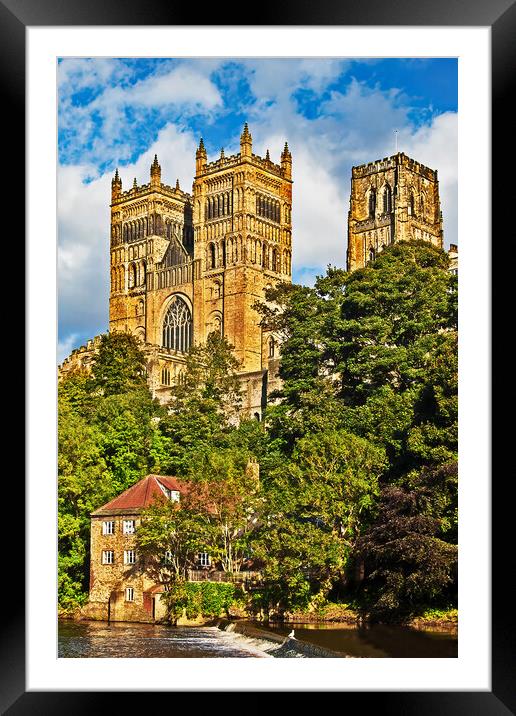 Durham Cathedral from the River Wear Framed Mounted Print by Joyce Storey