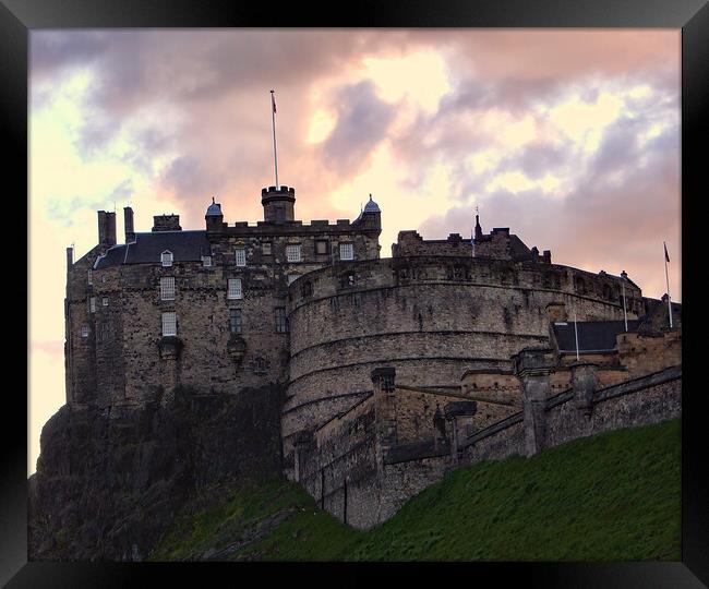 Edinburgh Castle at Evening Time Framed Print by Joyce Storey