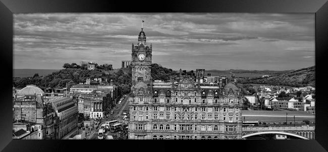 Calton Hill and Balmoral Clock Tower from the Scott Monument Framed Print by Joyce Storey
