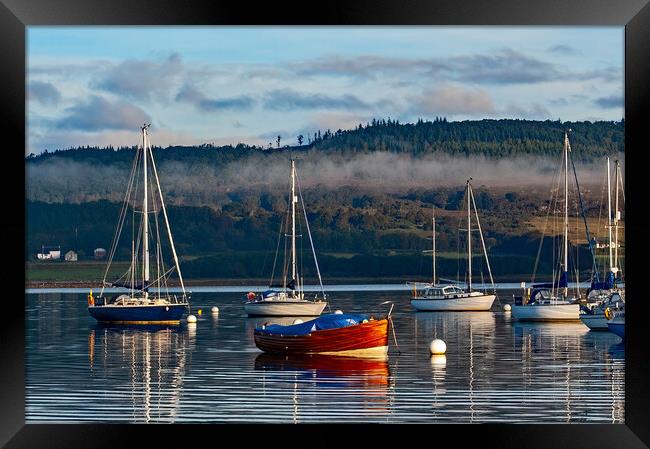 A Misty Morning at Loch Creran  Framed Print by Joyce Storey