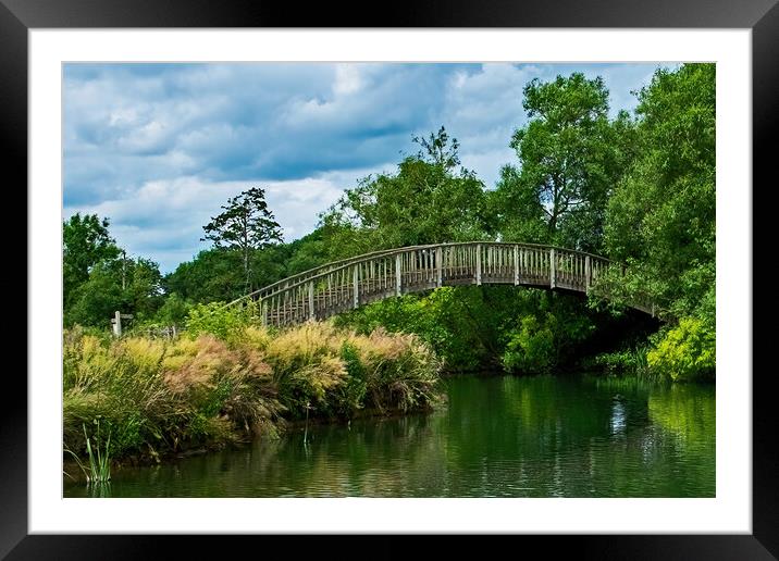 Wooden Bridge over the Thames Framed Mounted Print by Joyce Storey