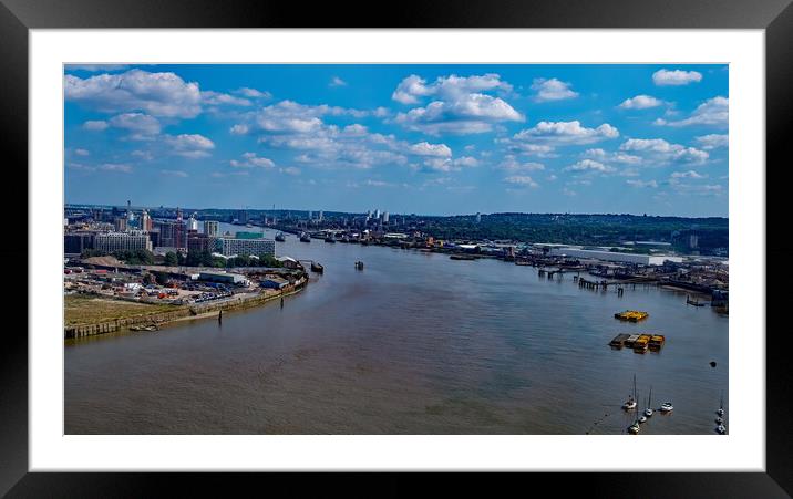 View from Emirates Air Line Framed Mounted Print by Joyce Storey