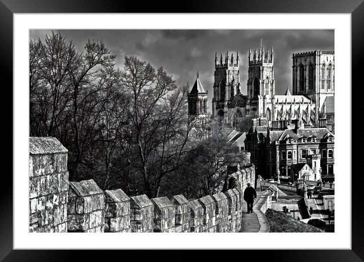 A view from York's City Wall Framed Mounted Print by Joyce Storey