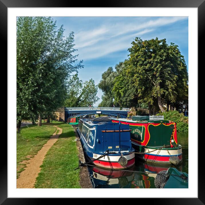 Narrowboats on the River Thames Framed Mounted Print by Joyce Storey