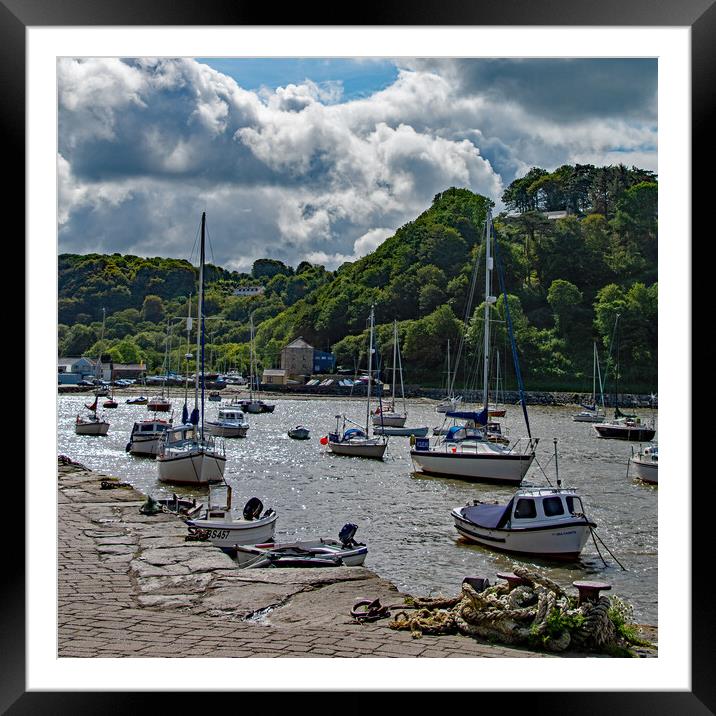 Boats in Harbour Framed Mounted Print by Joyce Storey