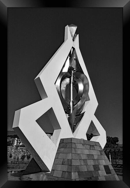 Wind Sculpture in Mono Framed Print by Joyce Storey