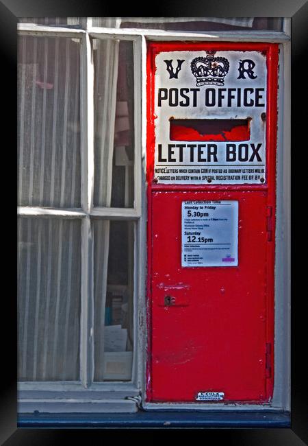 V R Post Office Letter Box Framed Print by Joyce Storey