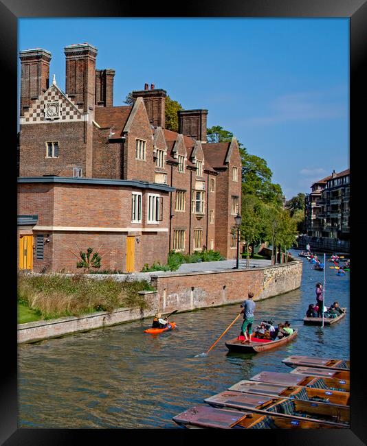 Punting on the River Cam Framed Print by Joyce Storey