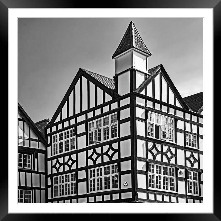 Black and White Building Framed Mounted Print by Joyce Storey