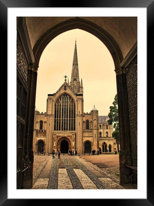 Norwich Cathedral through the Archway Framed Mounted Print by Joyce Storey