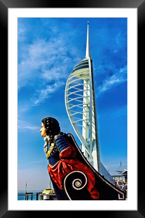 Figurehead in front of the Spinnaker  Framed Mounted Print by Joyce Storey