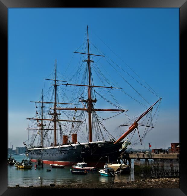 HMS Warrior  Framed Print by Joyce Storey