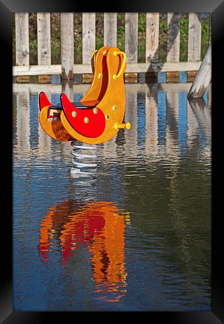 Duck on the Water Framed Print by Joyce Storey