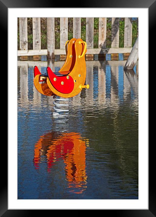 Duck on the Water Framed Mounted Print by Joyce Storey