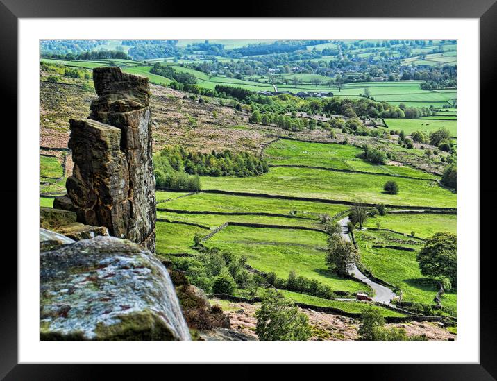 Curbar Edge Framed Mounted Print by Joyce Storey