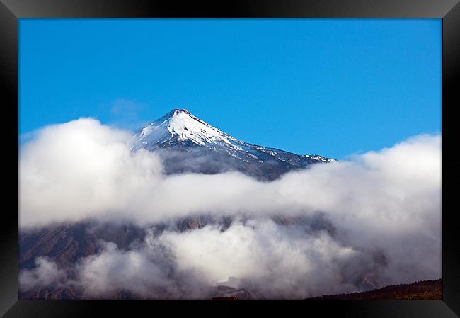 Pico del Teide above the Clouds Framed Print by Joyce Storey