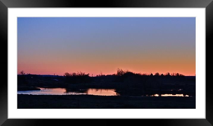 Sunset over pond Framed Mounted Print by Irina Walker