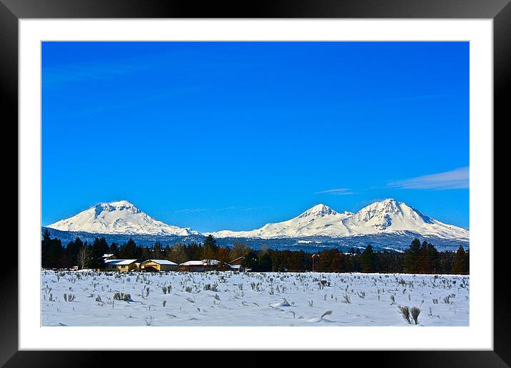 The Three Sisters Mountains Framed Mounted Print by Irina Walker