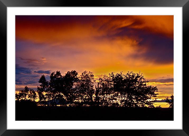 Fiery Sky Framed Mounted Print by Irina Walker