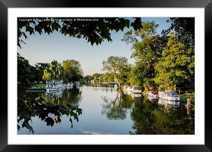  Evening Reflections on the Thames Framed Mounted Print by Ray Lewis