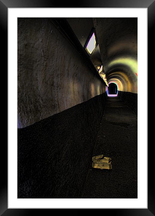 Under the subway (Light at the end of the tunnel) Framed Mounted Print by Steven Shea