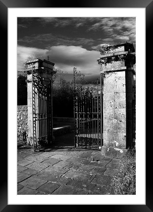 Cemetery Gate Framed Mounted Print by Brian Beckett