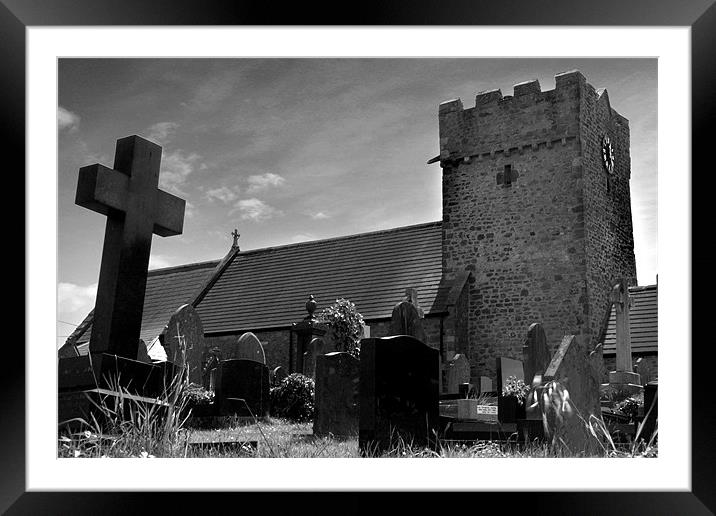 Church Yard Framed Mounted Print by Brian Beckett