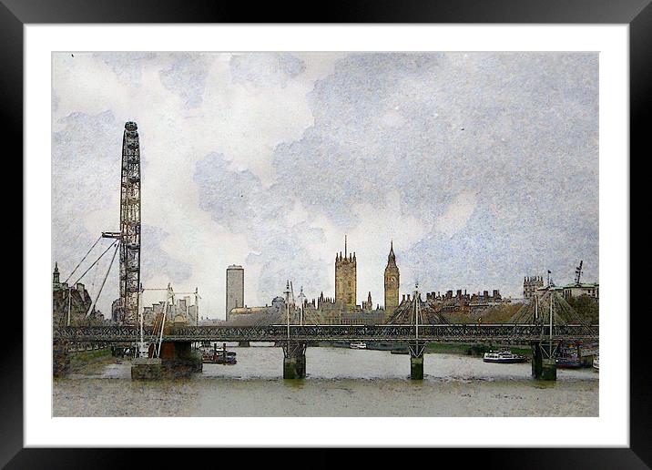 London Skyline Framed Mounted Print by Brian Beckett