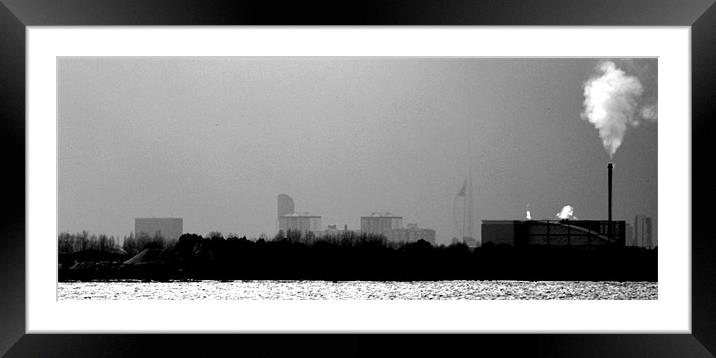 Portsmouth from the marshes Framed Mounted Print by John Black