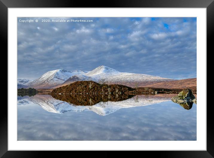 Loch na h-Achlaise Rannoch Moor Framed Mounted Print by John Howie