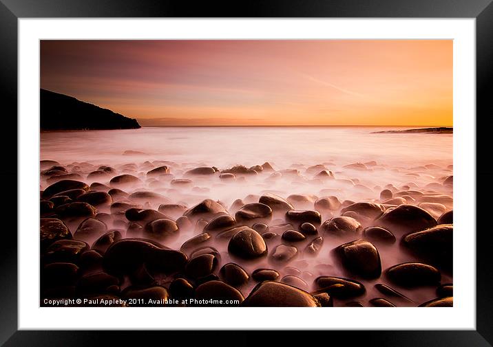 Cullernose Point - Northumberland, sunrise. Framed Mounted Print by Paul Appleby