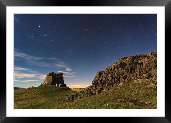 Lindisfarne - Only Moonlight Framed Mounted Print by Paul Appleby