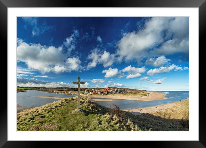 Alnmouth, St. Cuthberts Cross Framed Mounted Print by Paul Appleby