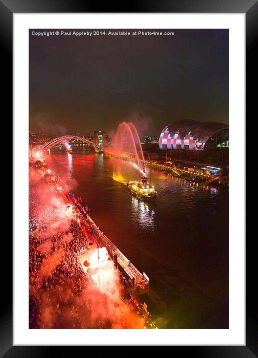Great North Run Million Opening Ceremony - Fire an Framed Mounted Print by Paul Appleby