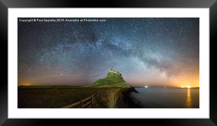  Lindisfarne under the Milky Way Framed Mounted Print by Paul Appleby