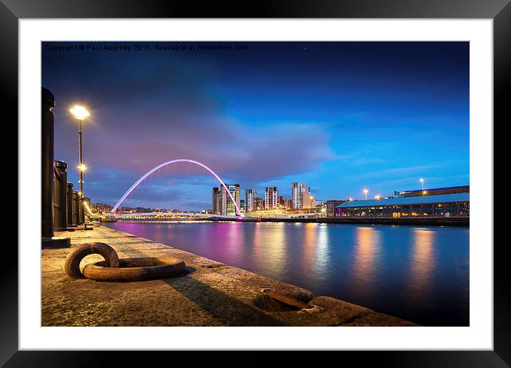  Newcastle & Gateshead Quayside Framed Mounted Print by Paul Appleby