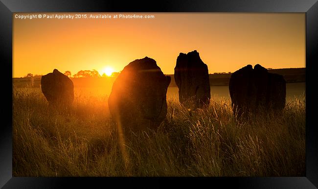  Duddo Stone Circle, Northumberland. Framed Print by Paul Appleby