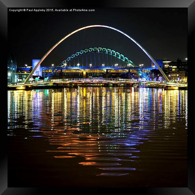  Tyne Bridges and Ripples Framed Print by Paul Appleby