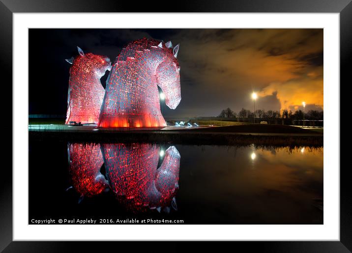 Kelpies Watching the Fire - Profile Framed Mounted Print by Paul Appleby